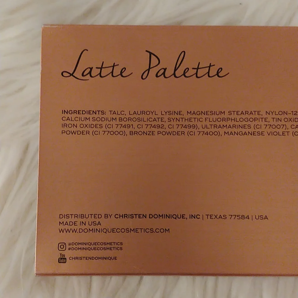 💝FIRM! NWT DOMINIQUE COSMETICS LATTE EYESHADOW PALETTE
